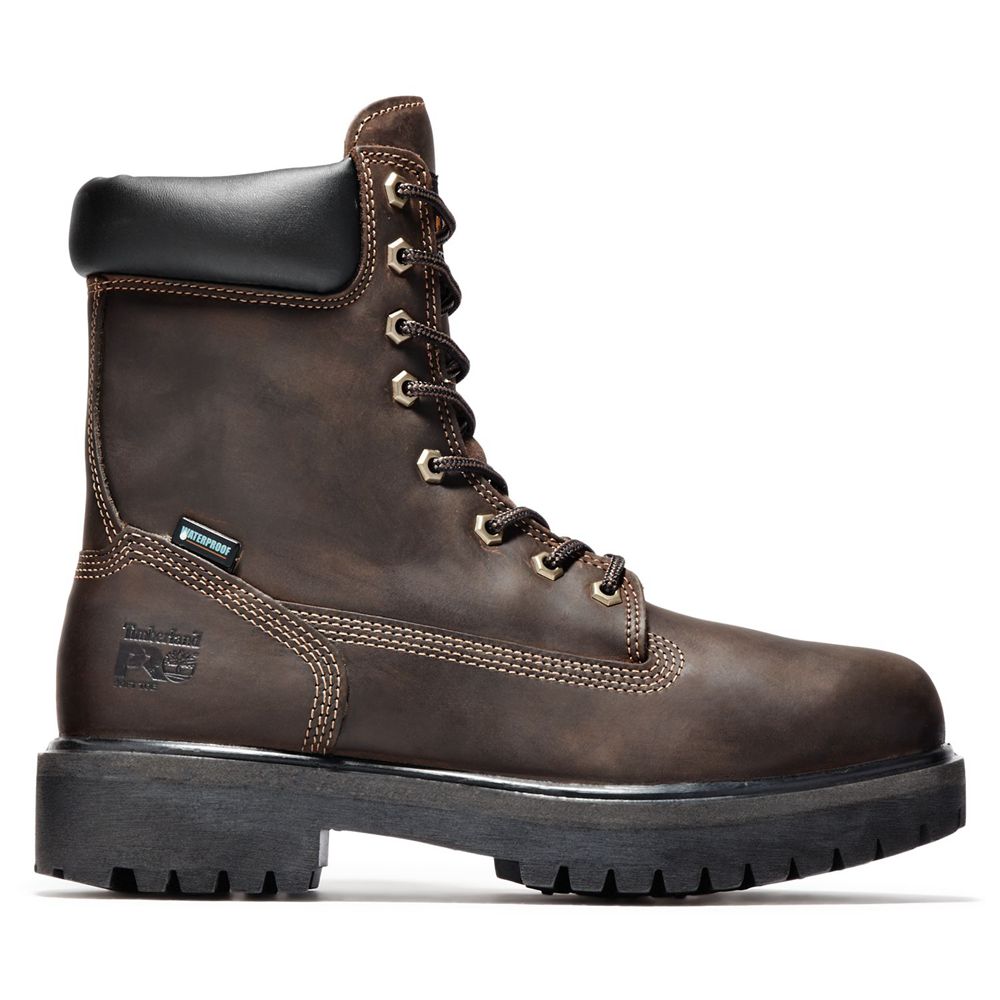 Timberland Pro Μποτακια Ανδρικα Καφε - Direct Attach 8" Soft Toe - Greece 6750812-ML